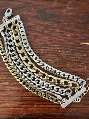 Jenny Bird Two-Tone Layered Chain Bracelet - Silver & Gold